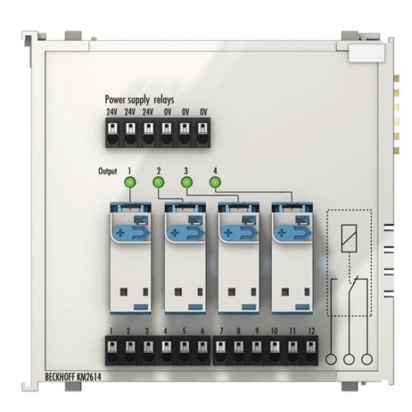 Module 4 kênh relay output 230VAC 16A Beckhoff KM2614