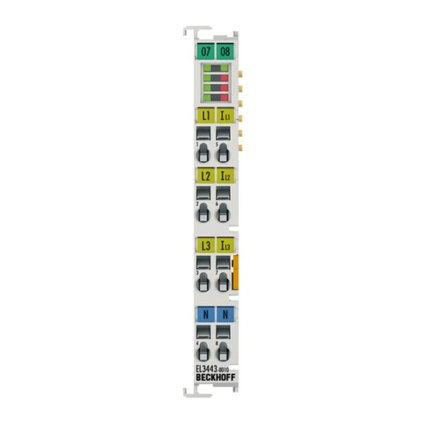 EL3443-0010 | EtherCAT Terminal, 3-channel analog input, power measurement, 480 V AC/DC, 5 A, 24 bit