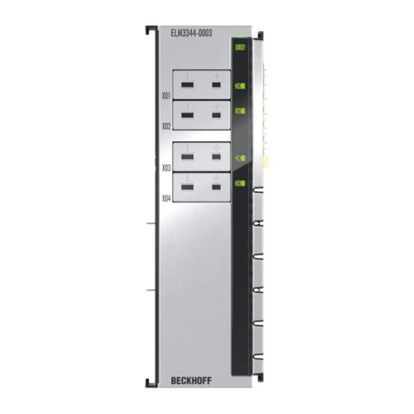 ELM3344-0003 | EtherCAT Terminal, 4-channel analog input, temperature, thermocouple, 24 bit, high-precision, 1 ksps, Mini-TC universal