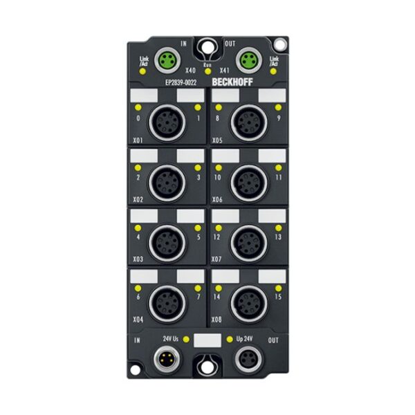 EP2839-0022 | EtherCAT Box, 16-channel digital output, 24 V DC, 0.5 A, M12, with diagnostics