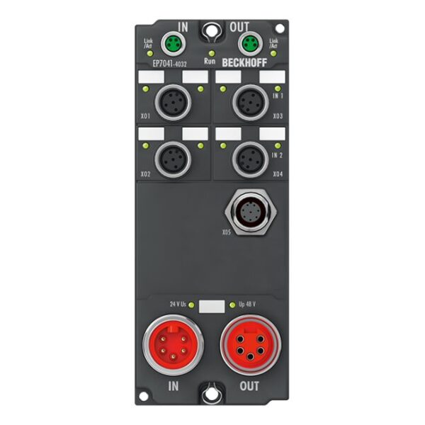 EP7041-4032 | EtherCAT Box, 1-channel motion interface, stepper motor, 48 V DC, 5 A, for high-speed applications, M12, with BiSS C encoder