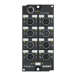 EPI3188-0022 | IO-Link box, 8-channel analog input, multi-function, ±10 V, 0/4…20 mA, 16 bit, single-ended, M12