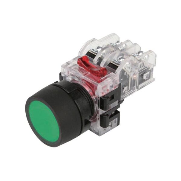 Nút nhấn nhả Hanyoung MRF-TM1G 22mm 1NO+1NC màu Xanh lá