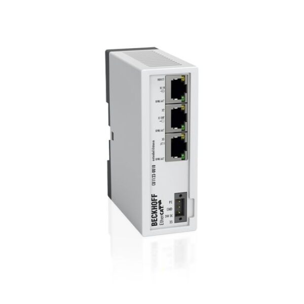 CU1123-0010 | Infrastructure, 3-port junction, EtherCAT, 100 Mbit/s, 24 V DC, RJ45, Extended Distance