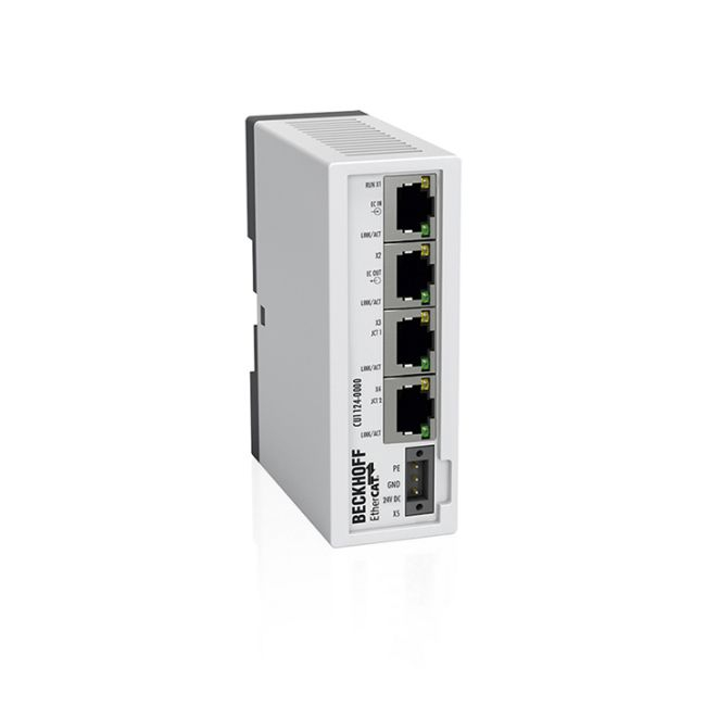 CU1124 | Infrastructure, 4-port junction, EtherCAT, 100 Mbit/s, 24 V DC, RJ45