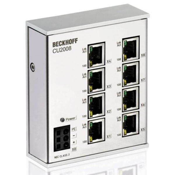 CU2008 | Infrastructure, 8-port switch, Ethernet, 100 Mbit/s, 24 V DC, RJ45