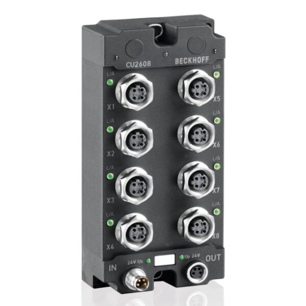 CU2608 | Infrastructure, 8-port switch, Ethernet, 100 Mbit/s, 24 V DC, M12