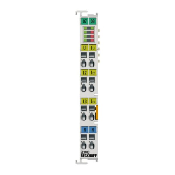 EL3403 | EtherCAT Terminal, 3-channel analog input, power measurement, 500 V AC, 1 A, 16 bit