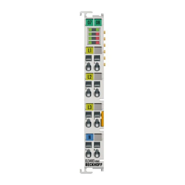 EL3483-0060 | EtherCAT Terminal, 3-channel analog input, mains monitor, 480 V AC, 24 bit, with analog values