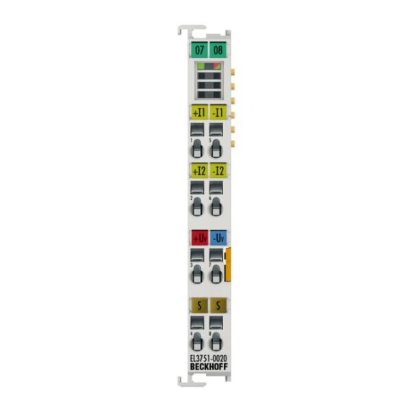 EL3751-0020 | EtherCAT Terminal, 1-channel analog input, multi-function, 24 bit, 10 ksps, factory calibrated