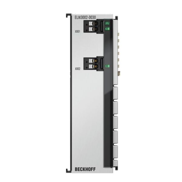 ELM3002-0030 | EtherCAT Terminal, 2-channel analog input, voltage, ±30 V…±20 mV, 24 bit, 20 ksps, externally calibrated
