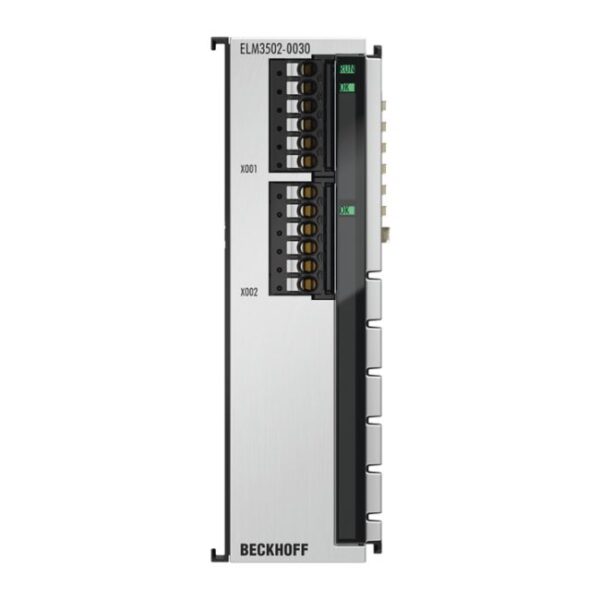 ELM3502-0030 | EtherCAT Terminal, 2-channel analog input, measuring bridge, full/half/quarter bridge, 24 bit, 20 ksps, externally calibrated
