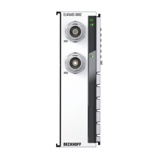 ELM3602-0002 | EtherCAT Terminal, 2-channel analog input, IEPE/accelerometer, 24 bit, 50 ksps, BNC