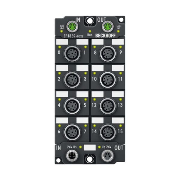 EP1839-0022 | EtherCAT Box, 16-channel digital input, 24 V DC, M12, with diagnostics