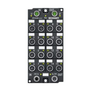 EP2339-0121 | EtherCAT Box, 16-channel digital combi, 24 V DC, 3 ms, 0.5 A, ground switching, M8