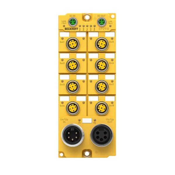 EP2918-0032 | EtherCAT Box, 8-channel digital output, 24 V DC, 2 A, M12, TwinSAFE, TwinSAFE Logic