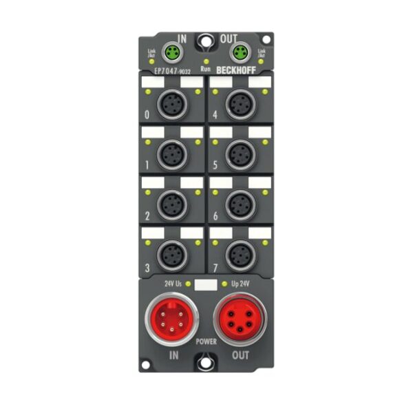 EP7047-0032 | EtherCAT Box, 1-channel motion interface, stepper motor, 48 V DC, 5 A, M12, with incremental encoder, suitable for STO applications
