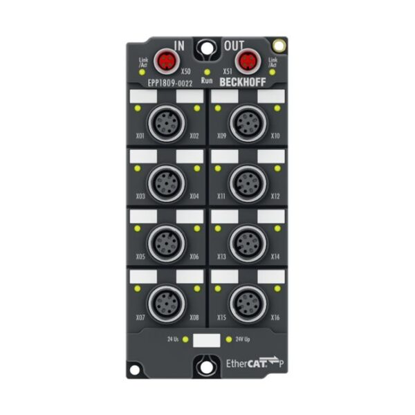 EPP1809-0022 | EtherCAT P Box, 16-channel digital input, 24 V DC, 3 ms, M12