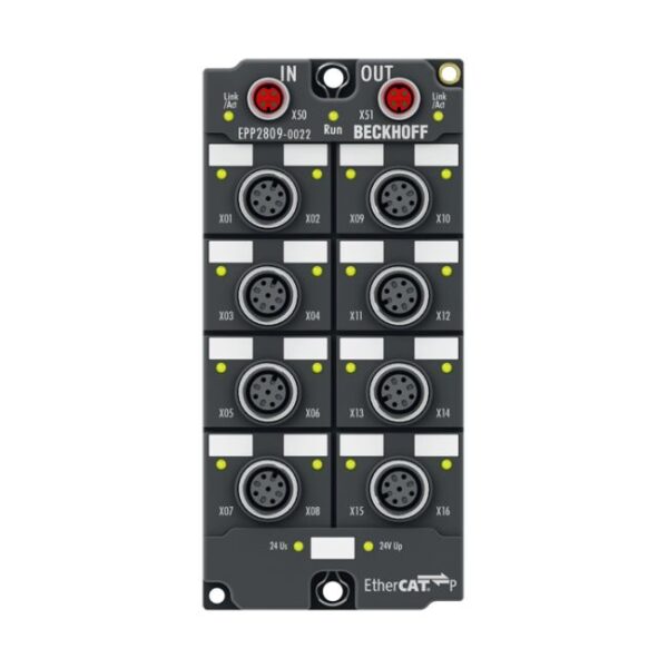 EPP2809-0022 | EtherCAT P Box, 16-channel digital output, 24 V DC, 0.5 A, M12