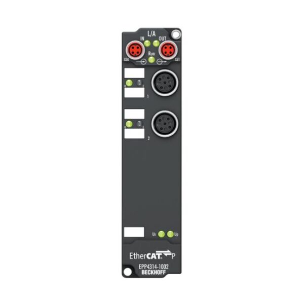 EPP4314-1002 | EtherCAT P Box, 2-channel analog input + 2-channel analog output, multi-function, ±20 mA, 16 bit, differential, M12