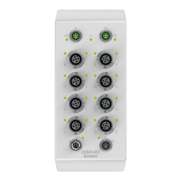 EQ2809-0022 | EtherCAT Box, 16-channel digital output, 24 V DC, 0.5 A, M12, stainless steel