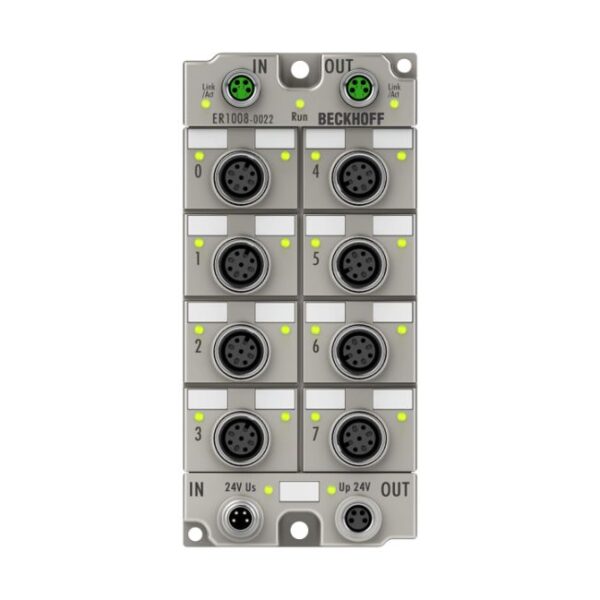 ER1008-0022 | EtherCAT Box, 8-channel digital input, 24 V DC, 3 ms, M12, zinc die-cast