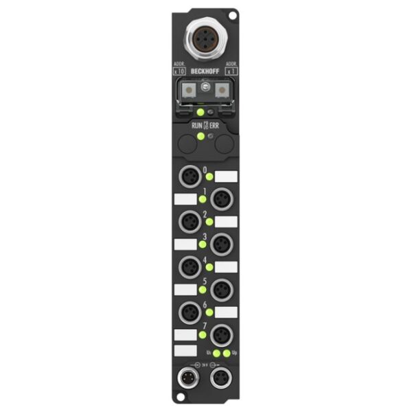 IP2401-B730 | Fieldbus Box, 8-channel digital input + 8-channel digital output, Modbus, 24 V DC, 3 ms, 0.5 A, M8